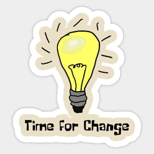 Lightbulb, Time for change, Funny T-Shirt, Funny Tee, Badly Drawn, Bad Drawing Sticker